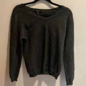 CHARTER CLUB CASHMERE Dark Gray V-Neck Sweated